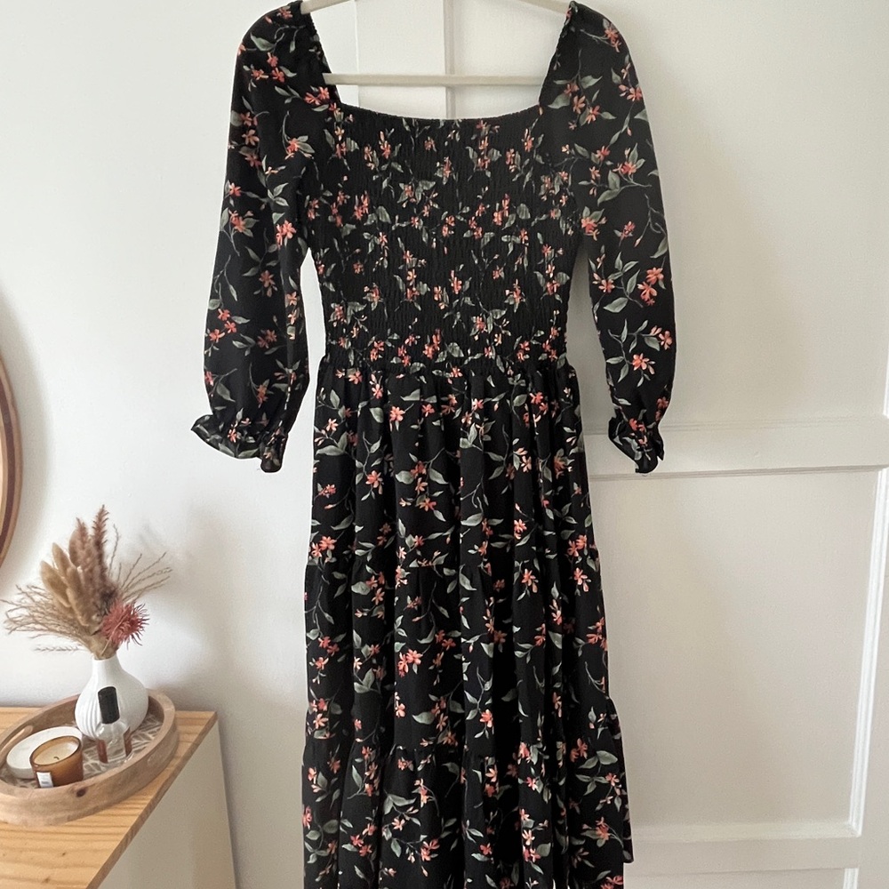 Floral Black Dress